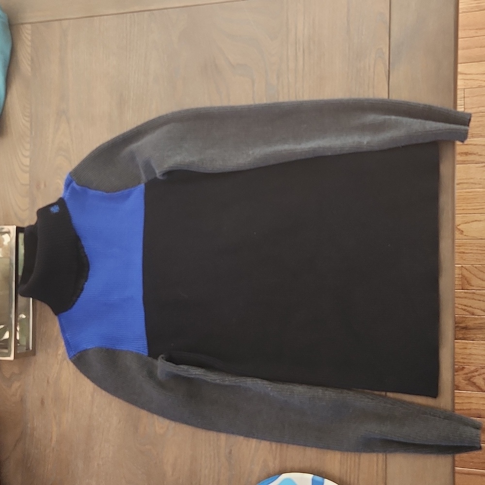 Blue black and gray sweater